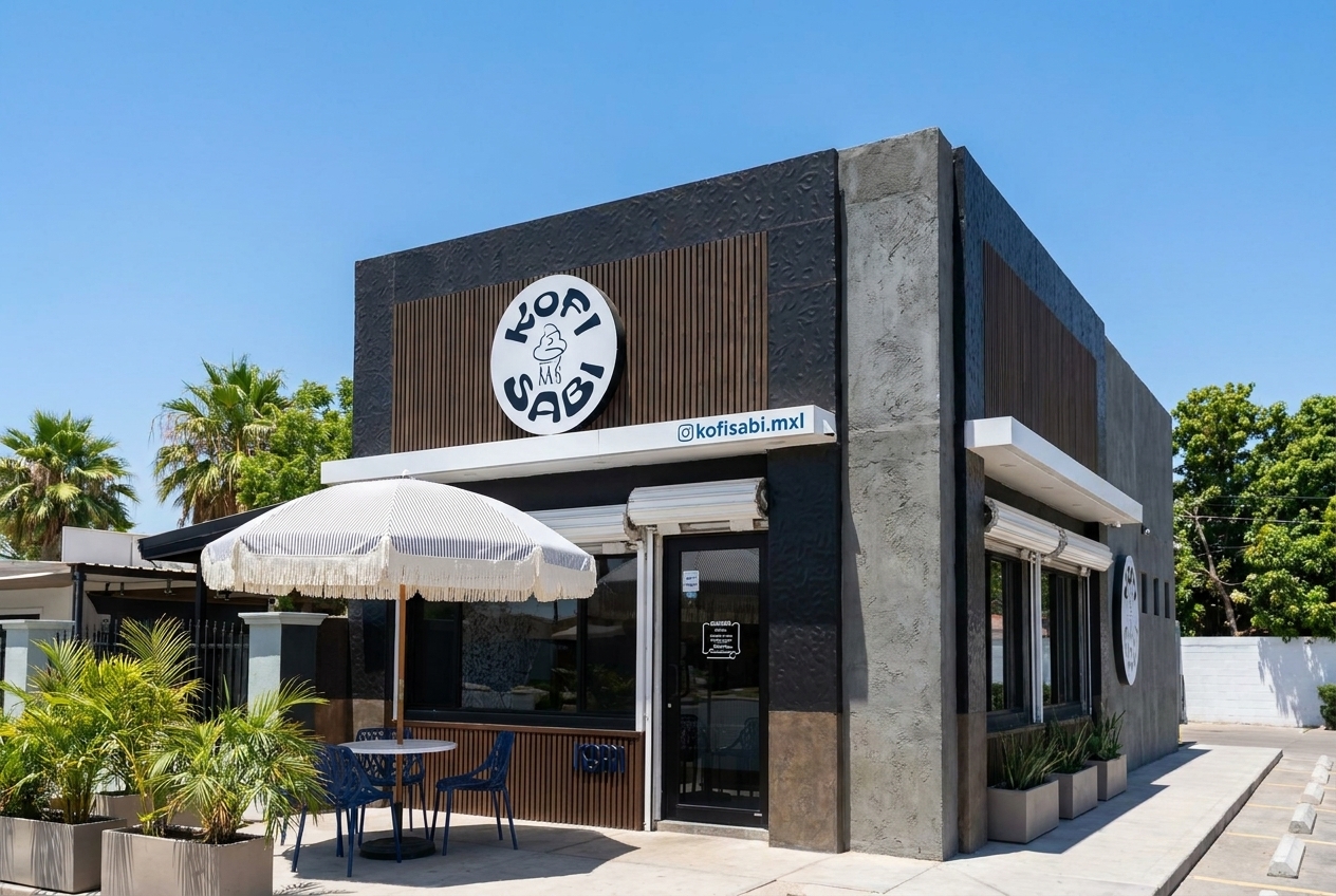 Fachada de Kofi Sabi en la Col. Vallarta