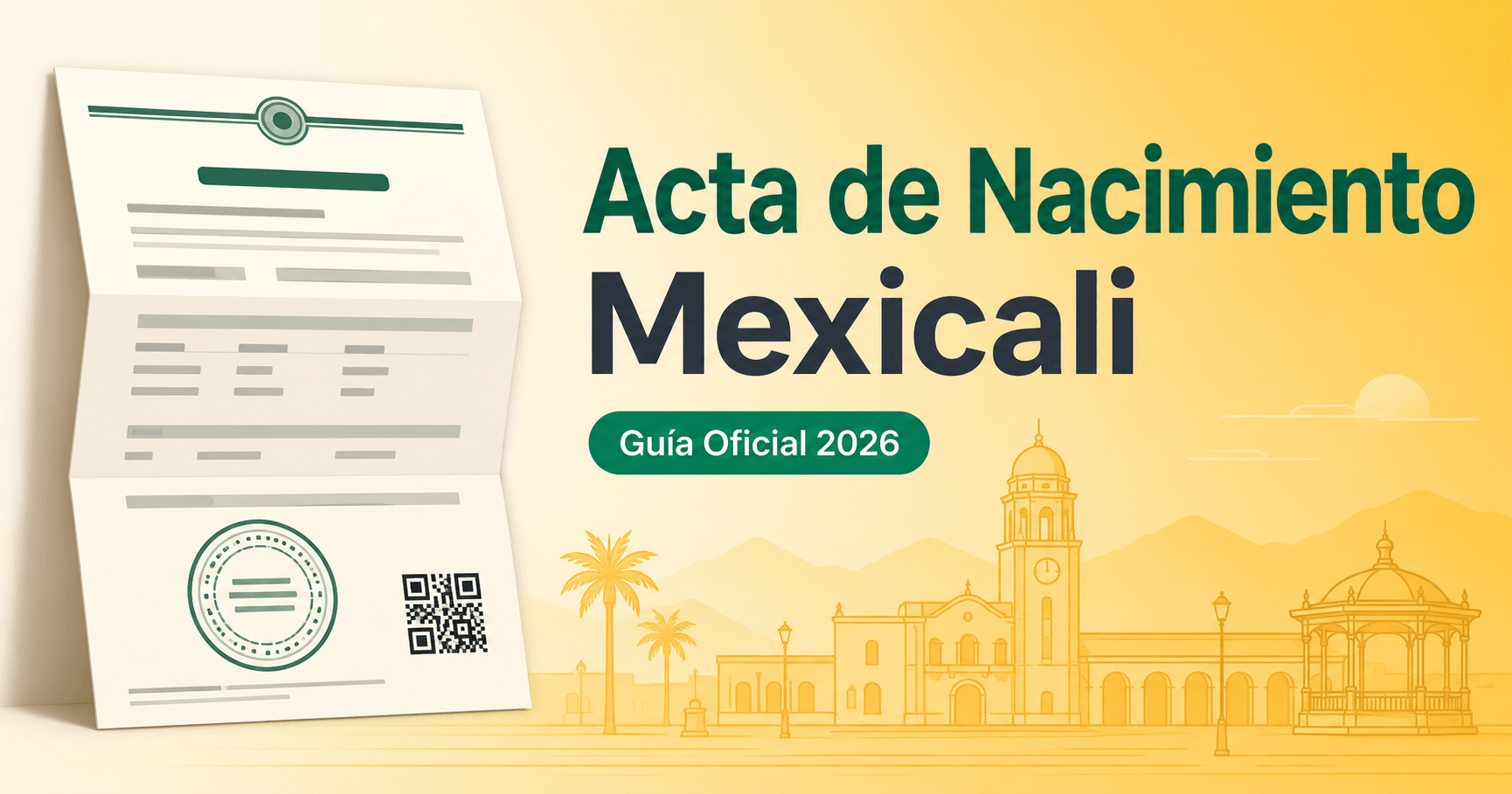 Guía oficial 2026 del acta de nacimiento en Mexicali: trámite digital con Llave MX en miregistrocivil.gob.mx y trámite presencial en el Registro Civil del Teatro Lux